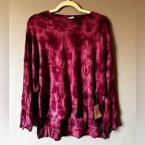 Women's XS Joy Lab Tie-Dye Burgundy Top